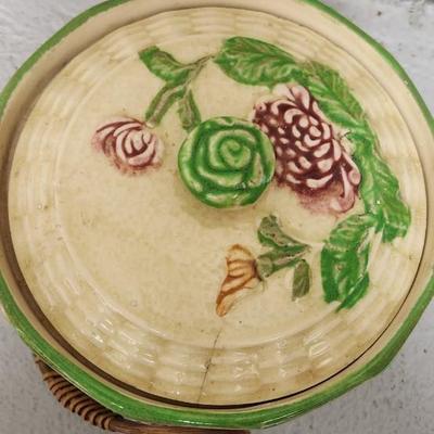 Sale Photo Thumbnail #76: Notice the crack on the lid. Otherwise good antique condition