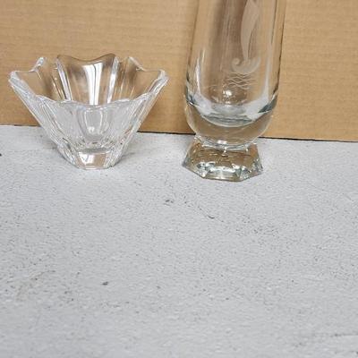 Sale Photo Thumbnail #89: Gorgeous old Kosta Boda Etched Vase...weighs over 4 lbs!!! And a sweet little sparkly orrefors bowl