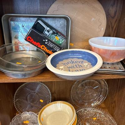 Crystal trays, bakeware, knife sharpener