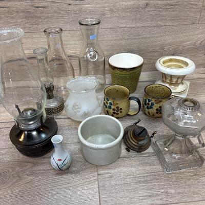 Misc. items with milk bottles