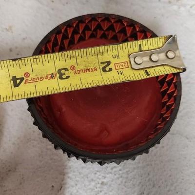 Sale Photo Thumbnail #144: Misc lot of red glass...the scallop, handled bowl is flashed color. The rest are red glass