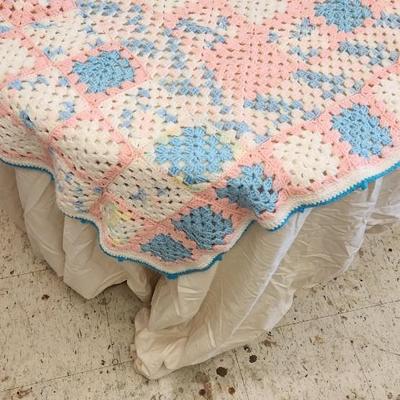 Sale Photo Thumbnail #151: Pair of pastel colored Granny square afghans.