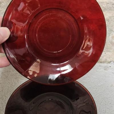 Sale Photo Thumbnail #185: 11 Ruby Red teacups and Saucers. Not all the same