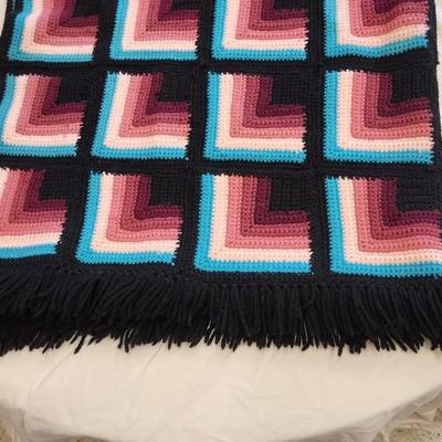 Sale Photo Thumbnail #188: Stunning handmade gradient Afghan .