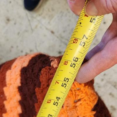 Sale Photo Thumbnail #207: Spectacular coral colored handmade ripples afghan.