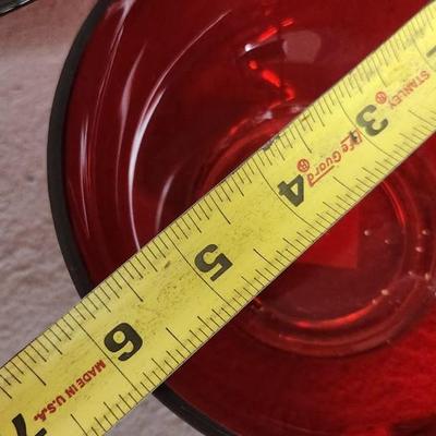 Sale Photo Thumbnail #210: A.mess of Royal Ruby Red Glass bowls...one plastic. That mixing bowl is a stunner!!!