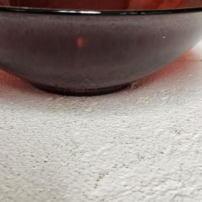 Sale Photo Thumbnail #221: A.mess of Royal Ruby Red Glass bowls...one plastic. That mixing bowl is a stunner!!!
