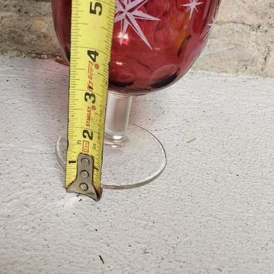 Sale Photo Thumbnail #286: Awesome vintage pieces of cranberry flash and a gorgeous yellow cased blown trinket.