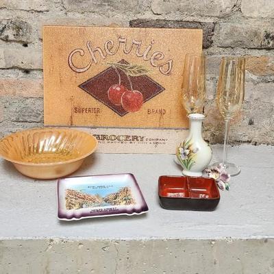 Sale Photo Thumbnail #330: Don't miss the crackle champagne flutes or the orchid ring. Nice lot!