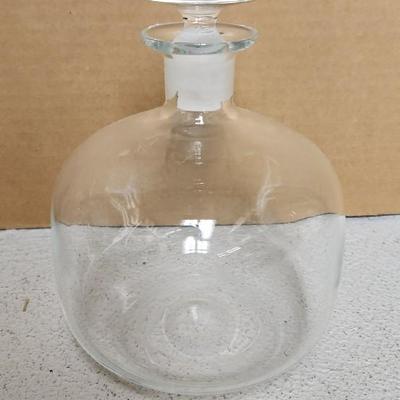 Sale Photo Thumbnail #358: Gorgeous blown Swedish Decanter and an old early American pressed glass pitcher.