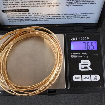 14Kt Gold Bracelets ~ 3 inches wide - 76.5 grams