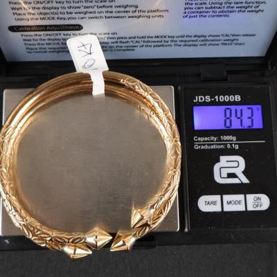 10Kt Gold Bracelets (Pair) - 84.3 grams