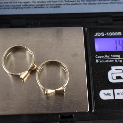14Kt Gold Rings (Pair) - 14.4 grams