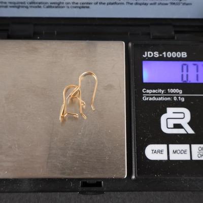 14 Kt Gold Earrings (Hearts) - 0.7 grams