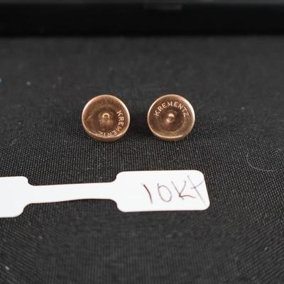 10Kt Gold Krementz Buttons - 1.7 grams