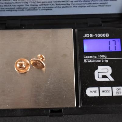 10Kt Gold Krementz Buttons - 1.7 grams