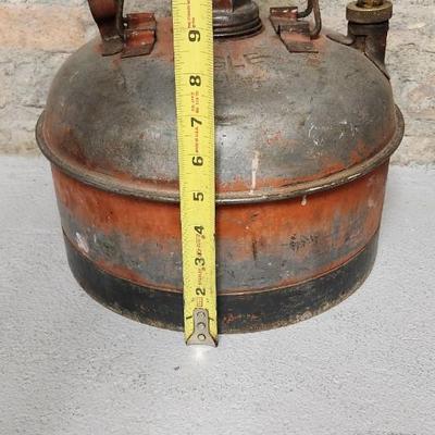 Sale Photo Thumbnail #443: Awesome old eagle gas can, lard bucket and a cute little red lantern