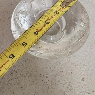 Sale Photo Thumbnail #493: Big metal snowflake bowl, Orrefors Holly votive, painted wine glass, vintage ornaments and more