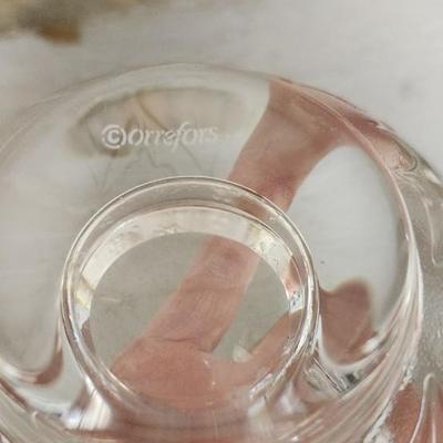 Sale Photo Thumbnail #495: Big metal snowflake bowl, Orrefors Holly votive, painted wine glass, vintage ornaments and more