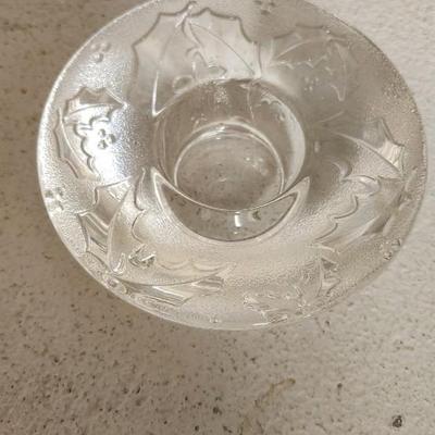 Sale Photo Thumbnail #492: Big metal snowflake bowl, Orrefors Holly votive, painted wine glass, vintage ornaments and more