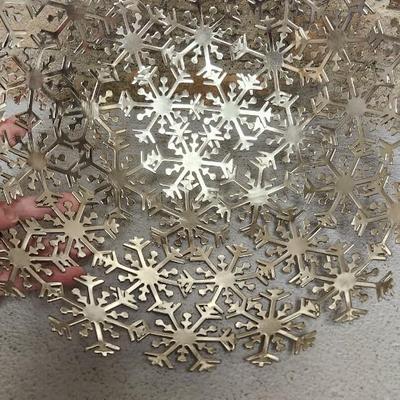 Sale Photo Thumbnail #491: Big metal snowflake bowl, Orrefors Holly votive, painted wine glass, vintage ornaments and more