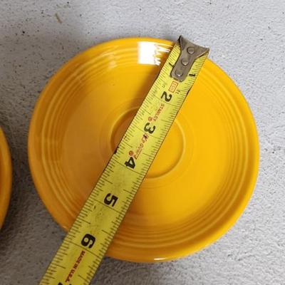 Sale Photo Thumbnail #579: Pair of Fiesta marigold teacups and saucers