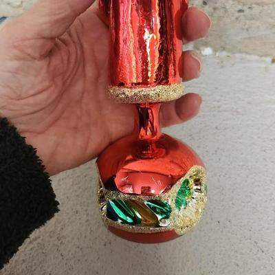 Sale Photo Thumbnail #605: Three large blown glass Ornaments.