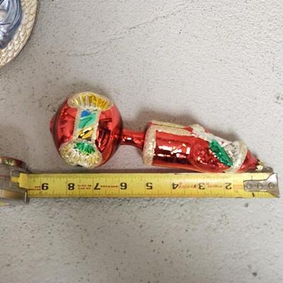 Sale Photo Thumbnail #606: Three large blown glass Ornaments.