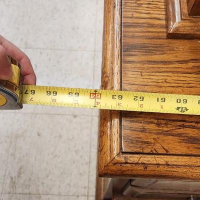 Sale Photo Thumbnail #644: Solid oak dresser with shadowbox mirror top. Pieces come apart...bring help loading
