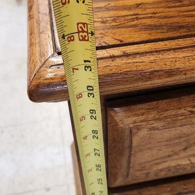Sale Photo Thumbnail #646: Solid oak dresser with shadowbox mirror top. Pieces come apart...bring help loading