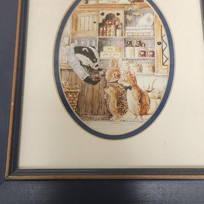 Sale Photo Thumbnail #689: Trio of cute framed Peter Rabbit prints