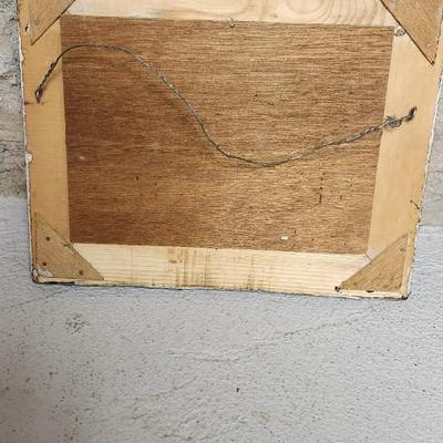 Sale Photo Thumbnail #704: Copper piece on wood and a really neat piece made from bark and moss etc