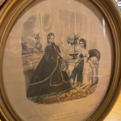 Oval solid wood frame La Mode Illustree