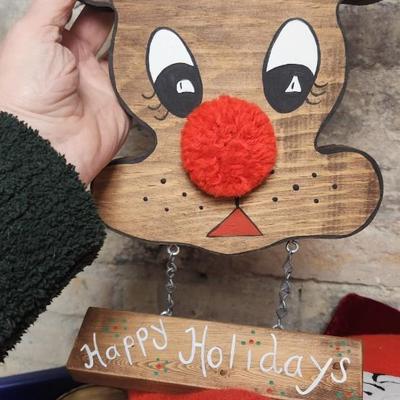 Sale Photo Thumbnail #773: Bin and bag of decor, wrapping, ribbon etc