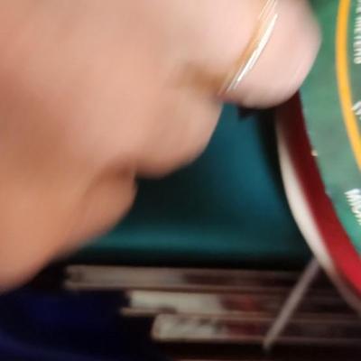 Sale Photo Thumbnail #769: Bin and bag of decor, wrapping, ribbon etc