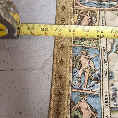 Sale Photo Thumbnail #800: Gorgeous world map quilted wall tapestry