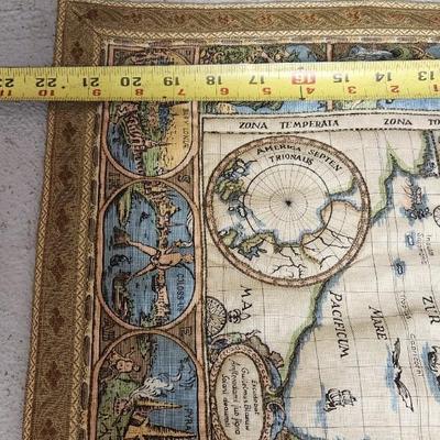 Sale Photo Thumbnail #801: Gorgeous world map quilted wall tapestry