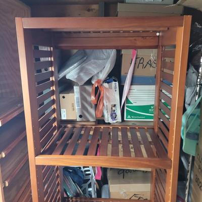 Sale Photo Thumbnail #827: 24" wide, 16" deep and 6'4"  tall missing one set of pegs for bottom shelf, universal kind of peg, easily purchased.