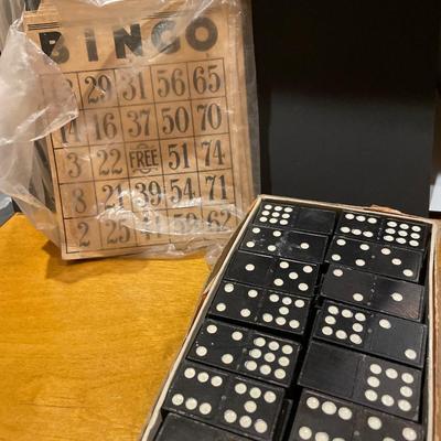 Vintage dominoes & bingo cards