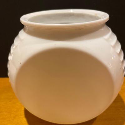 Milk glass grease jar