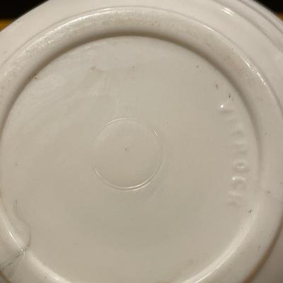 Milk glass grease jar