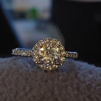 Beautiful Moissanite Ring Sterling Silver Ring