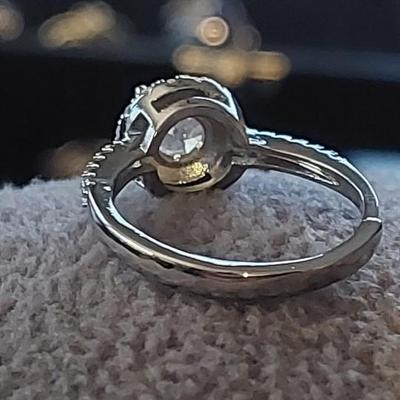 Beautiful Moissanite Ring Sterling Silver Ring