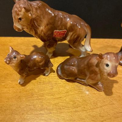 Mini ceramics buffalo and mice