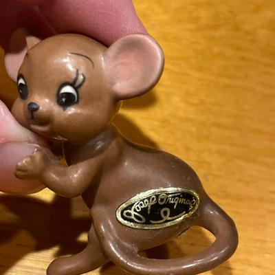 Mini ceramics buffalo and mice