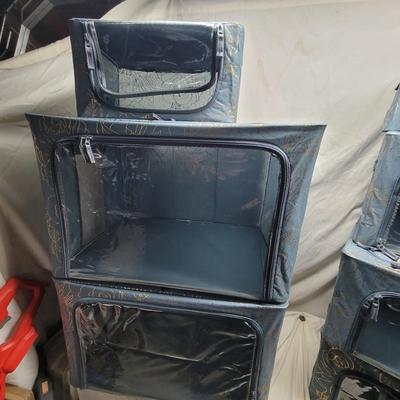 Sale Photo Thumbnail #978: Lot two of collapsible storage bins, see photos for measurements. Side metal supports