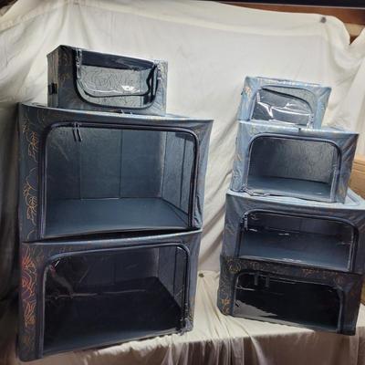 Sale Photo Thumbnail #981: Lot two of collapsible storage bins, see photos for measurements. Side metal supports