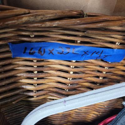 Sale Photo Thumbnail #996: Hangers look unused, as does wicker basket, measurements for basket in photo