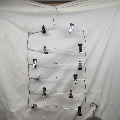 Sale Photo Thumbnail #994: Hangers look unused, as does wicker basket, measurements for basket in photo