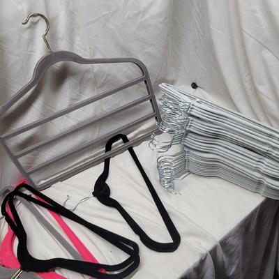 Sale Photo Thumbnail #992: Hangers look unused, as does wicker basket, measurements for basket in photo